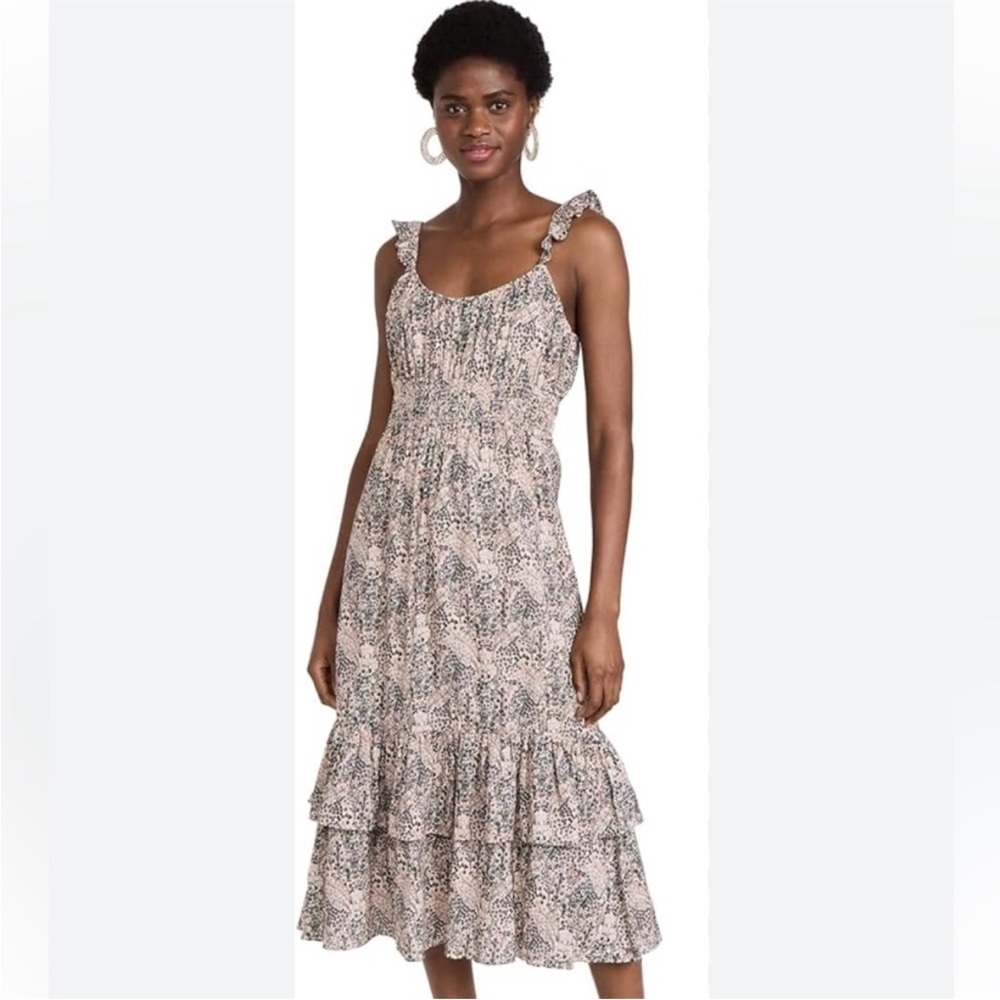 Paige Denim Gisela Smocked Maxi Dress ruffle - Picture 8 of 9
